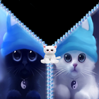 3D Cats Zip Screen Lock icône