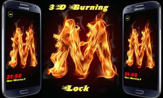 Burning Letter M Lock Cartaz