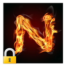 Burning Letter N Lock APK