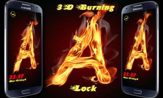 Burning Letter A Lock الملصق