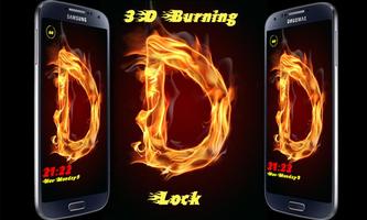 Burning Letter D Lock постер