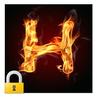 Burning Letter H Lock Screen Zeichen