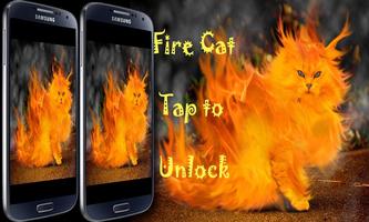 Fire Cat Lock Affiche