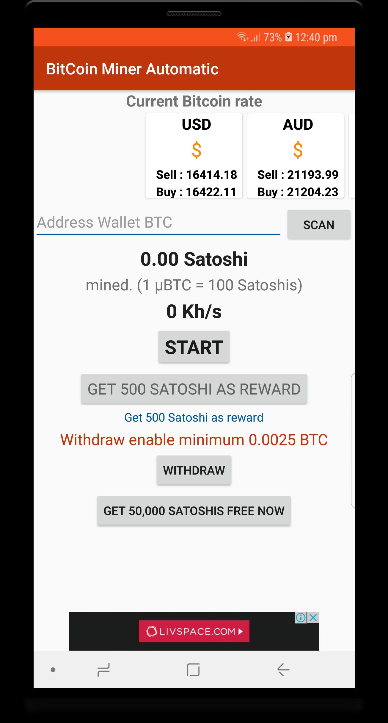 bitcoin miner satoshi 0 00014 btc a zar