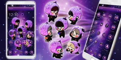 BTS Galaxy Purple Friendship Theme capture d'écran 3