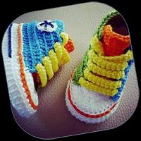 Crochet bébé chaussures Affiche