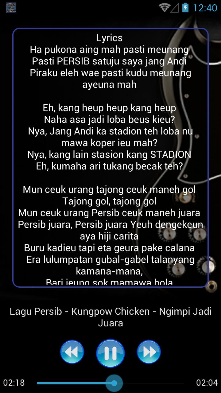 Lagu Persib Bandung Lirik - Dunia Belajar