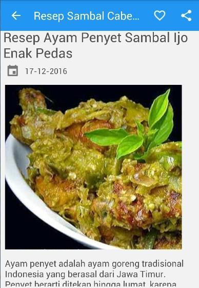 Resep Sambal Cabe Hijau Für Android Apk Herunterladen
