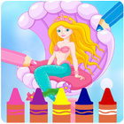 Kids coloring book: Princess icon