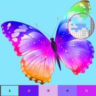 蝶の色、数字で、蝶の色。 アイコン