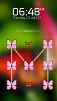 Butterfly Pattern Lock Screen Affiche