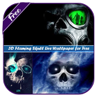 3D Flaming Skull Wallpaper for Free आइकन