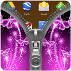 Butterfly Zipper Lock Screen أيقونة