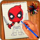 Learn to Draw Cute Little Super Heroes آئیکن