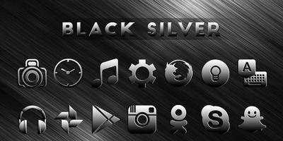 Black Silver - Solo Launcher Theme Affiche