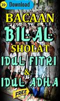 Bacaan Bilal untuk Sholat Idul Fitri dan Idul Adha Plakat