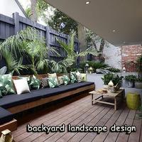 backyard landscape design পোস্টার