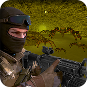 VR commando survival shooting sim 3D icon