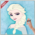 كيفية رسم الأميرة ديزني سهلة أيقونة