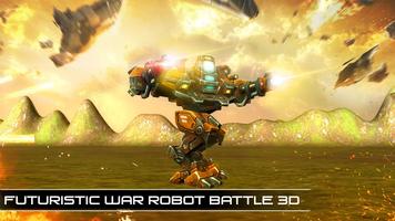 Futurista 3D Robot War Batalla Poster