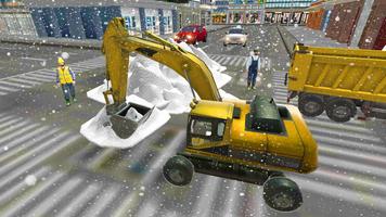Excavator Snow Plow  Rescue : Bridge Builder 18 Affiche