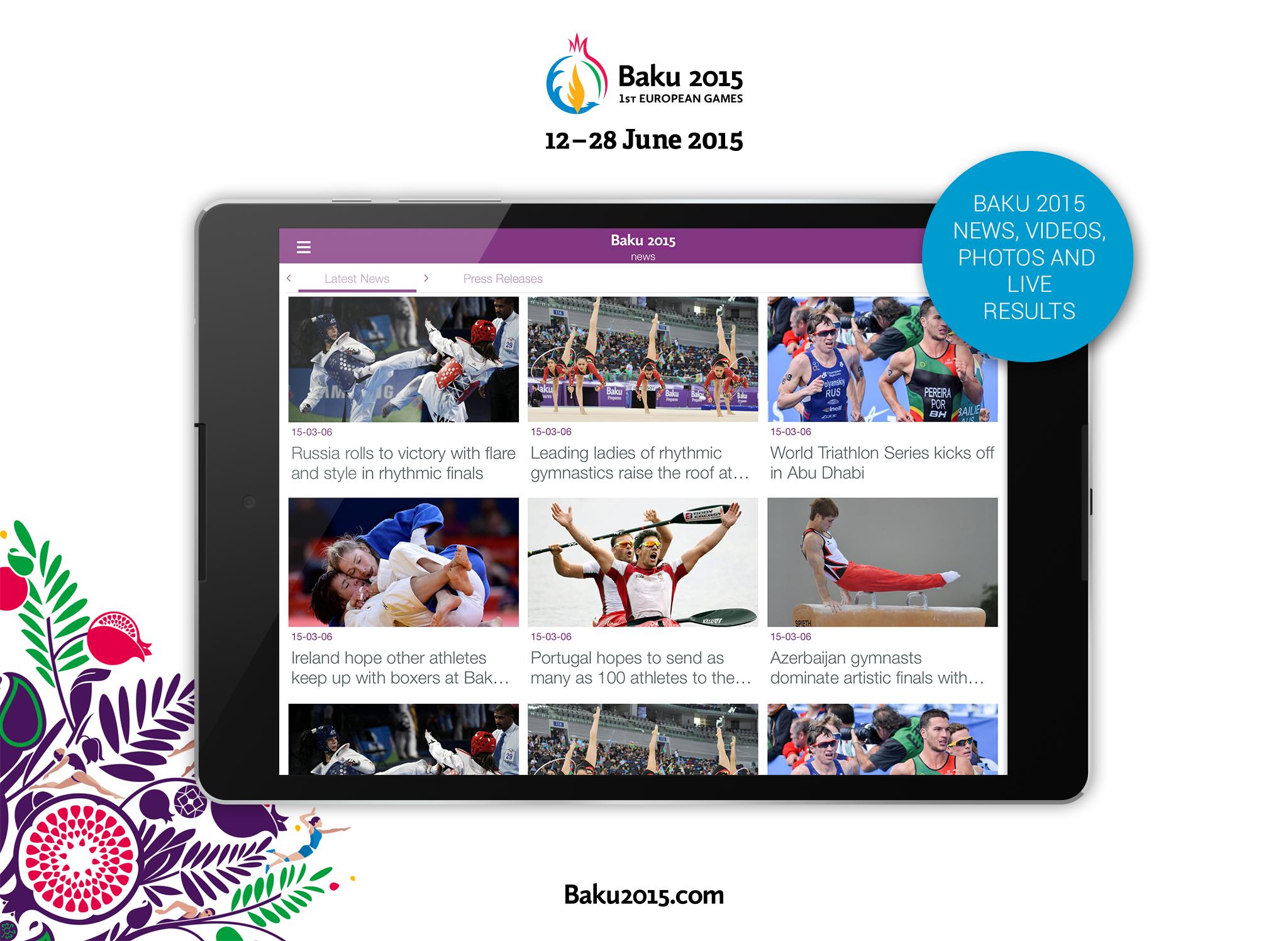 Приложение 2015. SW 2015 app. Baku European games Key Visual. Arxitect_Baku_Official Инстаграмм.