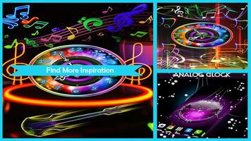 3D Neon Clock Live Wallpaper Affiche