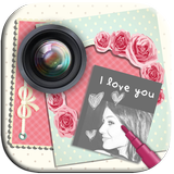 Icona photo frame love cards