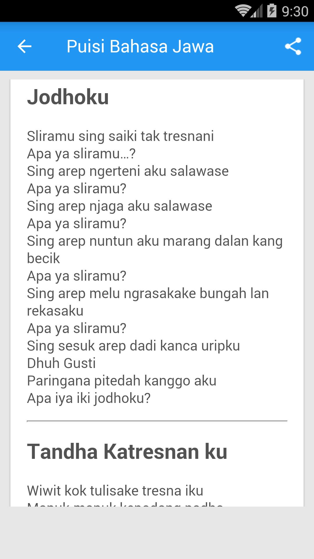Puisi Bahasa Jawa Für Android Apk Herunterladen