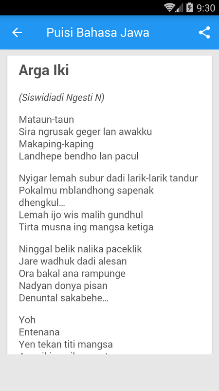 Kumpulan Contoh Puisi Bahasa Jawa Singkat Contoh Kumpulan