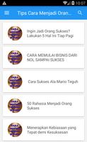 برنامه‌نما Tips Cara Menjadi Orang Sukses عکس از صفحه