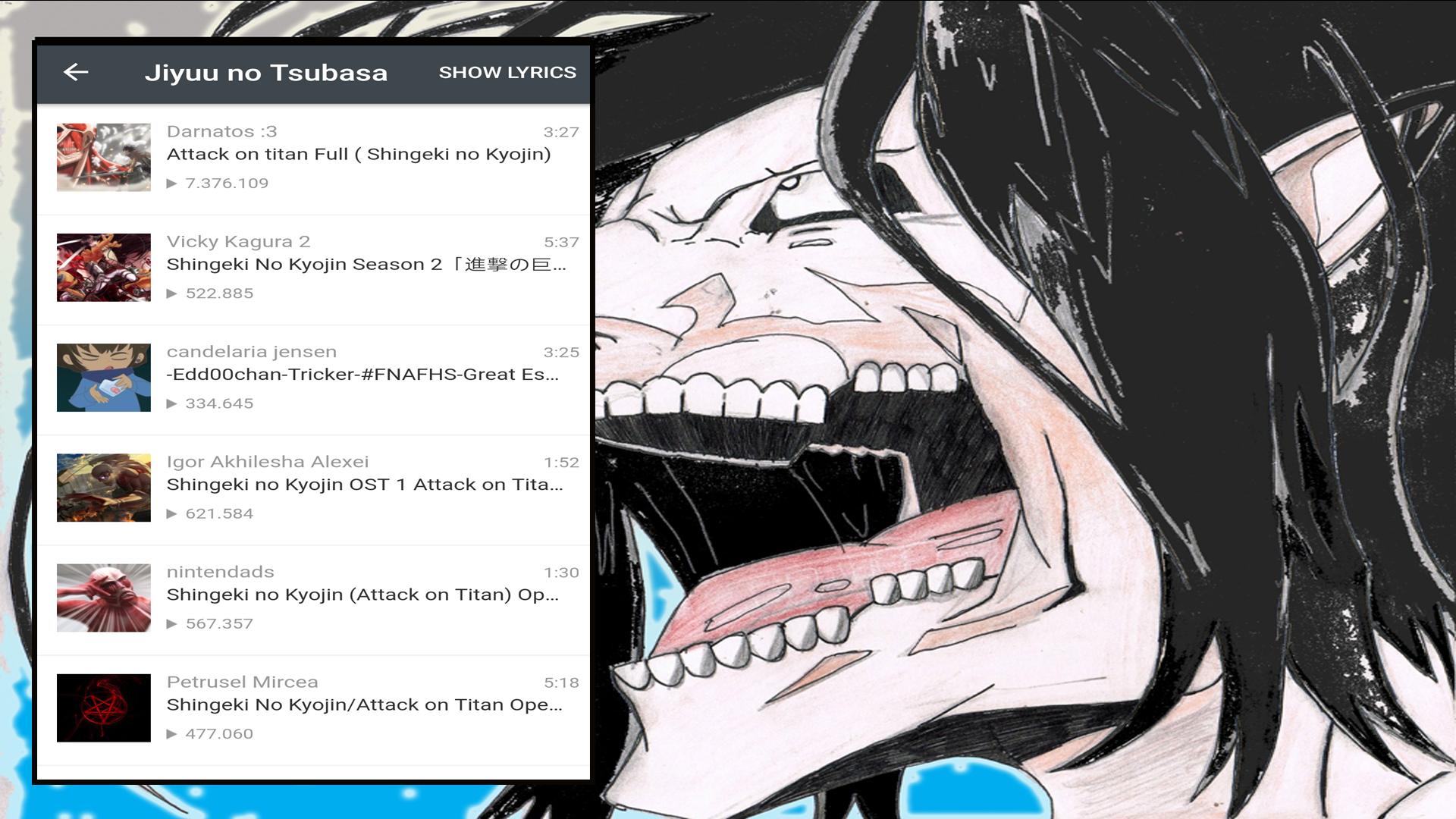 Shingeki No Kyojin Songs Lyrics For Android Apk Download Shingeki No Kyojin Songs Lyrics For Android Apk Download
