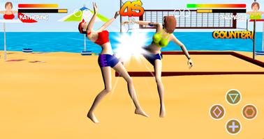 پوستر Volleyball Beach Girl Fight