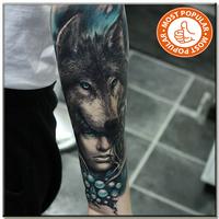 Wolves Tattoo Design Affiche