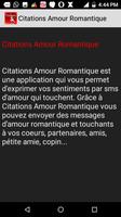 Citations Amour Romantique capture d'écran 3