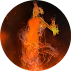 Naked girl on fire icono