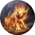 Fiery cat icon
