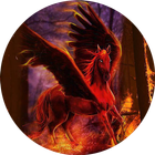 Fiery pegasus icon