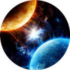 Two planets live wallpaper icône