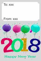 Happy New Year 2018 Card plakat