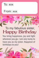 Happy Birthday Sister Greetings Affiche