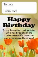 Happy Birthday Sister Greetings Ekran Görüntüsü 2