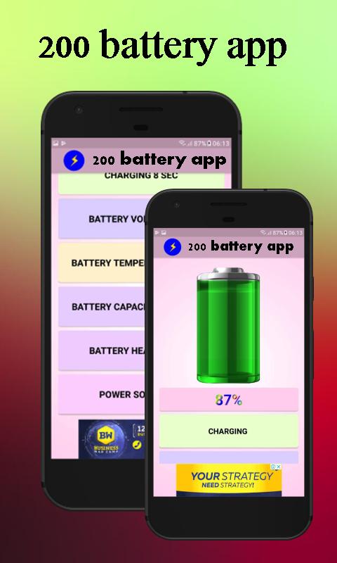 Battery app. 200% Battery.