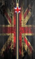 UK Flag Zipper Lock Screen penulis hantaran