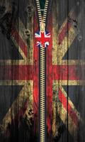 UK Flag Zipper Lock Screen syot layar 1