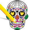 Scary Halloween Coloring Pages - Sugar Skulls