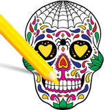 Scary Halloween Coloring Pages - Sugar Skulls icon