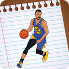 Football Messi & Basketball Curry Stars Drawing icône