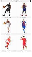 Football Messi & Basketball Curry Stars Drawing Affiche