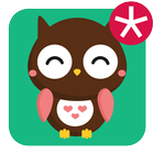 Tema cute owl Zeichen